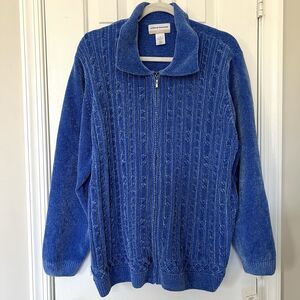 New! Gorgeous Alfred Dunner Blue Chenille Super Soft Thick Cozy Sweater Plus 3X